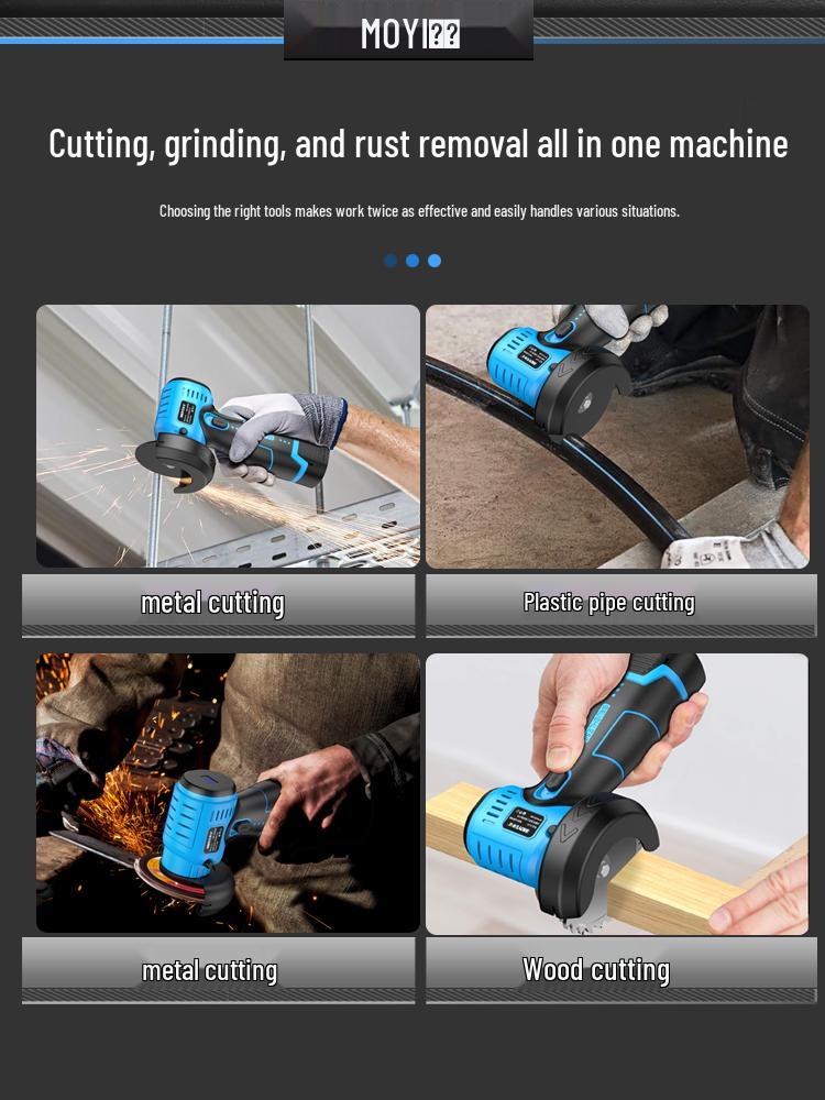 Compact Brushless Lithium Battery Angle Grinder for Home - Electric Micro Grinder for Seam Cleaning and Cutting