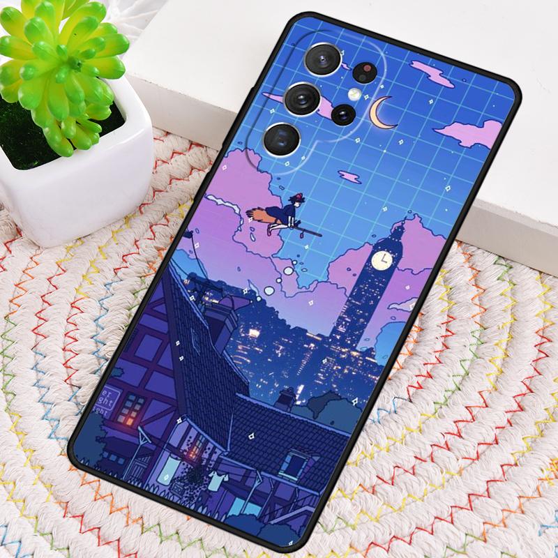 Neon Village Bathhouse Night Silicone Phone Case For Samsung Galaxy note 10 pro S26 S25 S24 S23 S22 S21 Plus S25Ultra Capa Cover