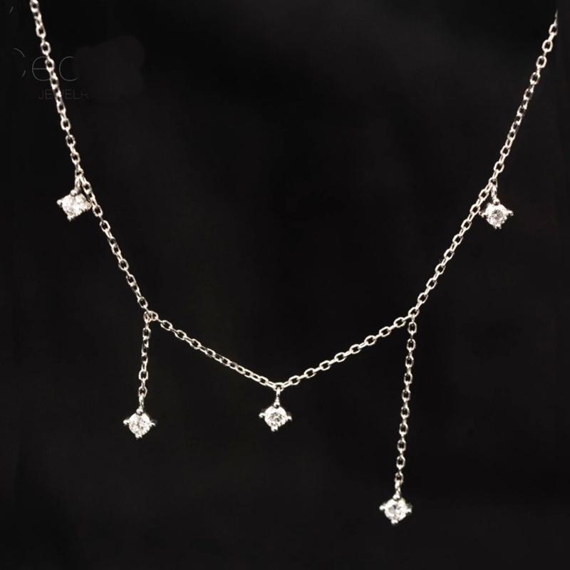 925 Sterling Silver Zircon Star Charms Necklace For Women Choker Elegant Luxury 18k Gold Plated O-Chain Necklace Wedding Jewelry