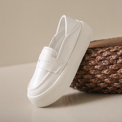 Women's Slip On Sneakers Slip On Shoes Fashion Faux Leather  Sneakers Women Non Slip Flat Loafers Shoes Chunky Platform Dressy Business Casual Shoes