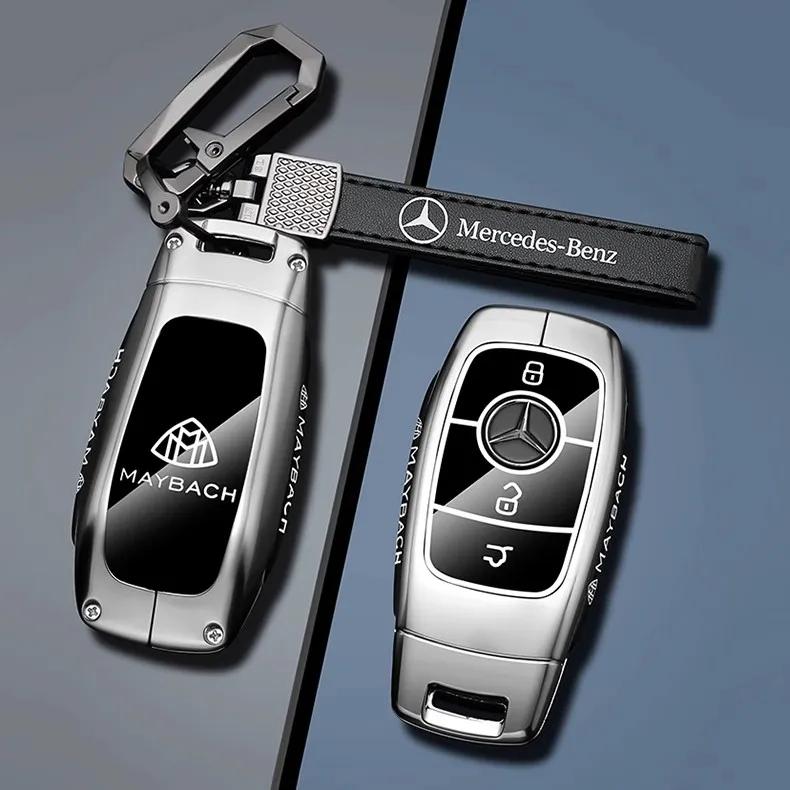 PZQ2   Car Key Case Cover For Mercedes Benz C E S Class GLC W206 W223 W214 E300 C260 C300 S450 S500 S400 Fob Accessories