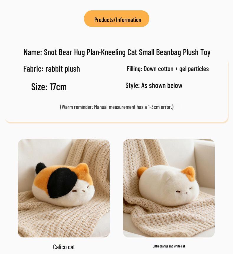 Cute Cat Squeeze Plush Toy - Small Desk Companion for Office, Cartoon Girl Gift