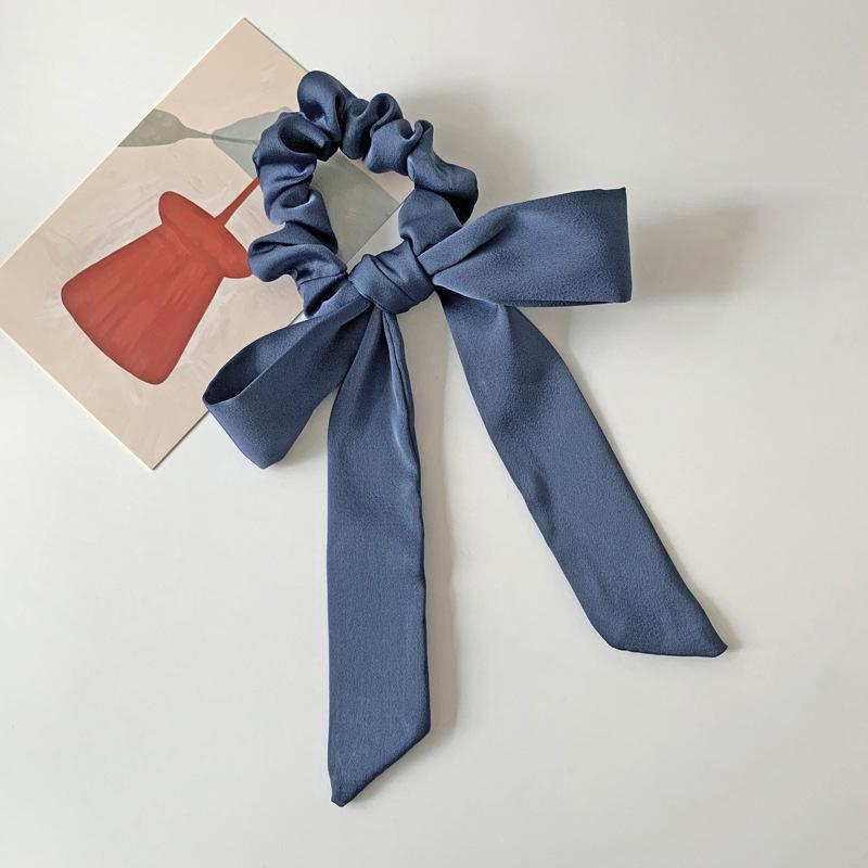 Fashion Leopard Print Bow Satin Long Ribbon Ponytail Scarf Hair Tie Scrunchies Women Girls Elastic Hair Bands Hair Accessories