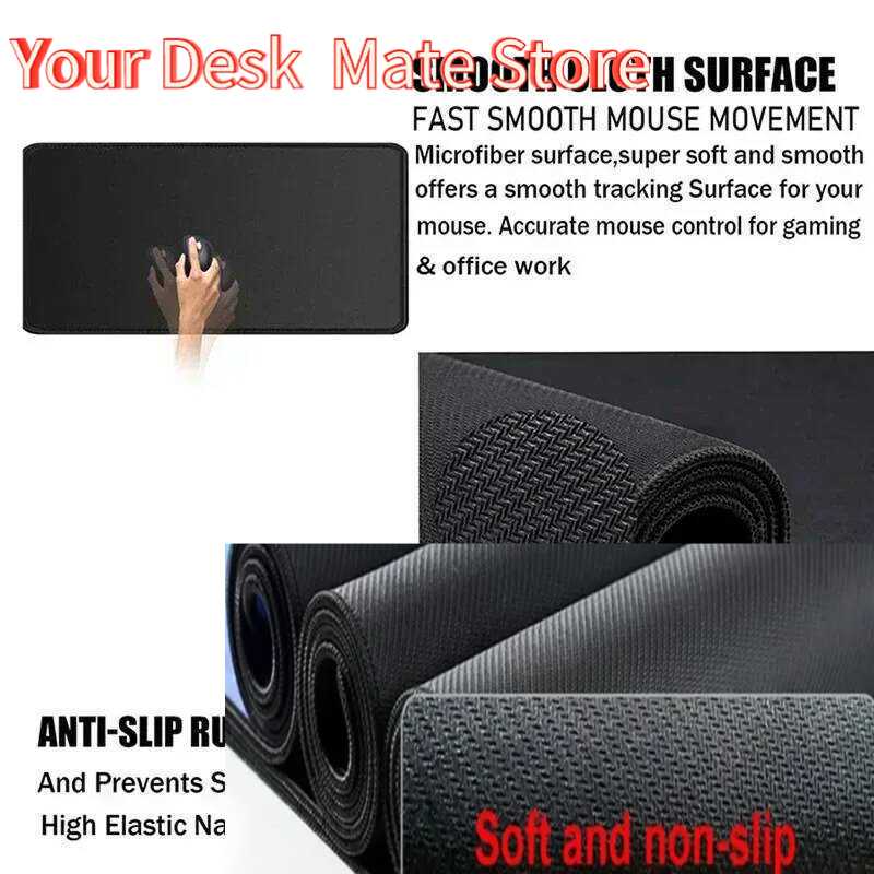 Cute Kawaii White Cat Anime Mouse Pad Large Computer Off Game Table Mats XXL Ruer Anti-slip Gaming Keyboard Long Desk Pads
