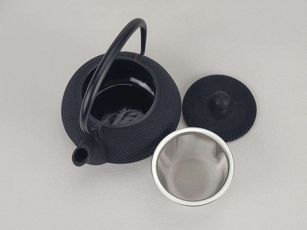 Iwachu Type Arare interior and Nambu 12301 Teapot, 3, Pattern, Black, 0.32L, Enamel-coated lid, Ironware,