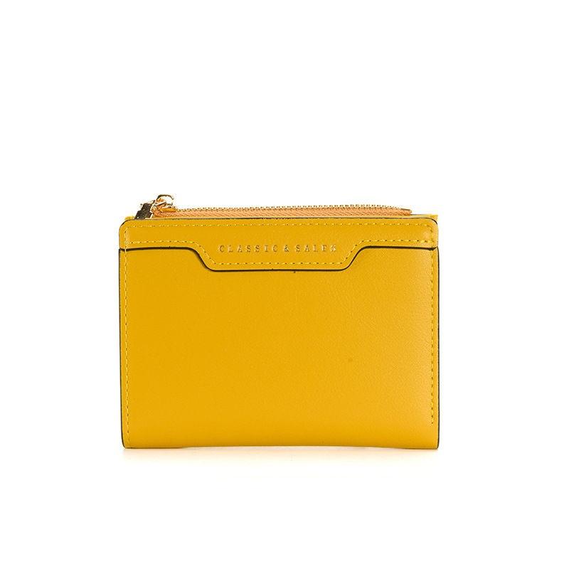 Women Fashion Bi-fold Short Wallets Artificial Leather Card Holder Zipper Coin Purse GZW