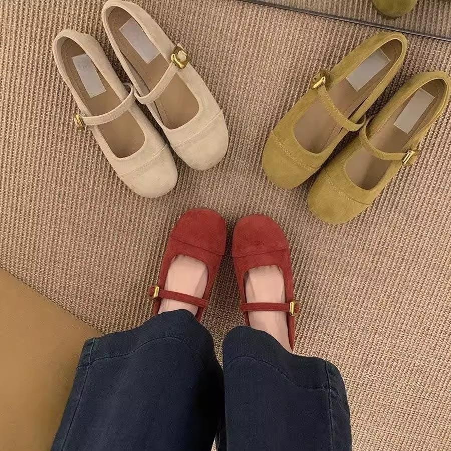 French flat-bottomed shallow mouth Mary Jane single shoes women's 2025 new summer Korean version ballet gentle evening shoes Doudou shoes