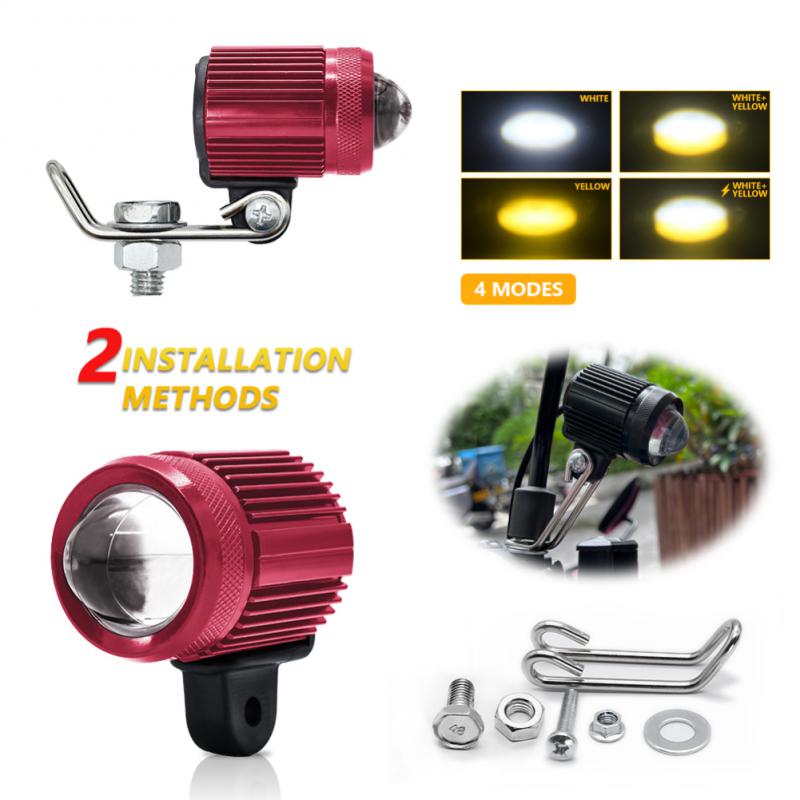 Motorcycle Auxiliary Spotlight Durable Double Color Flash Car Accessories Light Exquisite 6000k/ 3000k Moto Lamp Practical 60w