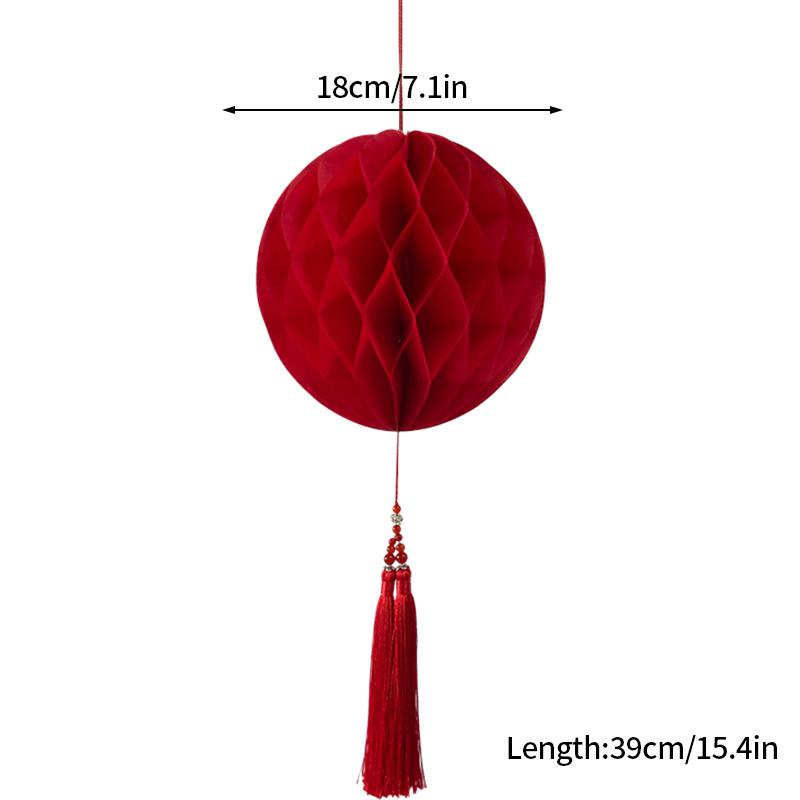 Red Chinese Lanterns Spring Festival Paper/Felt Lantern Chinese New Year Decorations Door Wall Decor Wedding Party Supplies
