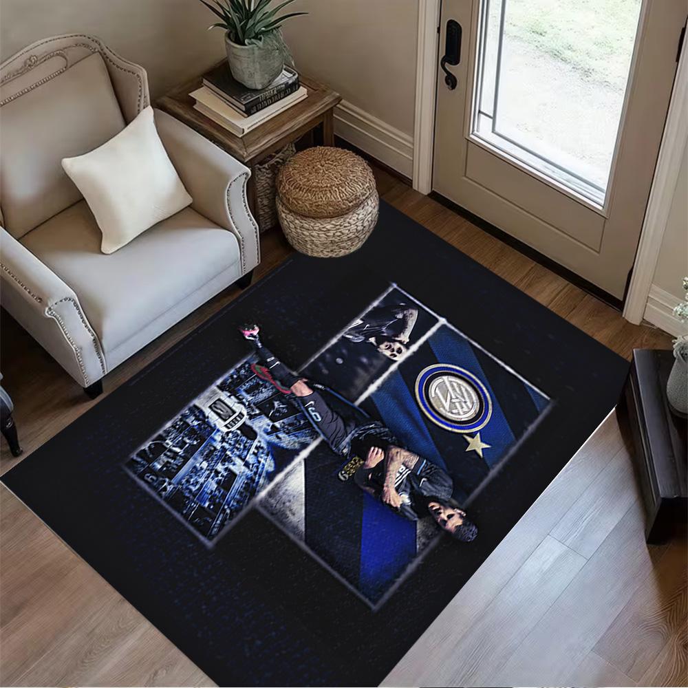 Inter Milan Celebration Floor Rug Office Rug Suitable for Study Room Outdoor Playrooms Bedrooms Anti-slip Rug Decorate Offices Best for Christmas