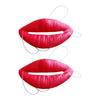 Oversized Lip Party Mask Costume Accessory with Elastic Cord for Photo Booth Use and Stage Gag Costume Wear, Set of 2
