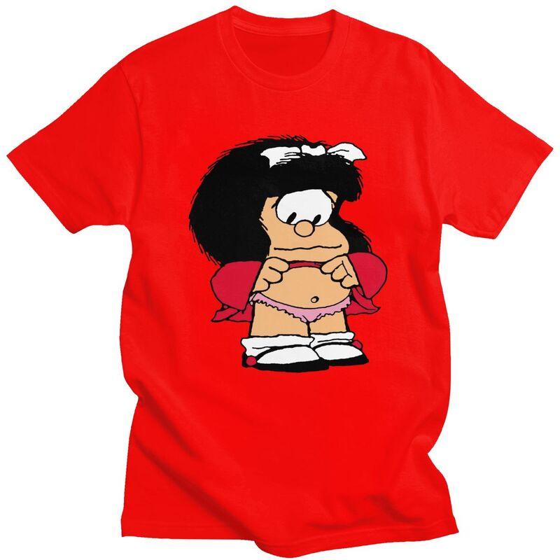Custom Cool Quino Comic Cartoon Mafalda T Shirt Men Short Sleeves 100 Cotton Tshirt Tees Fashion Tshirt