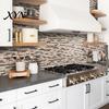 Flexible PET Wall Tiles 3D Gel Faux Mosaic Stickers, Easy Peel & Stick Backsplash Tile Removable Vintage Brick Wallpaper for Kitchen, Living