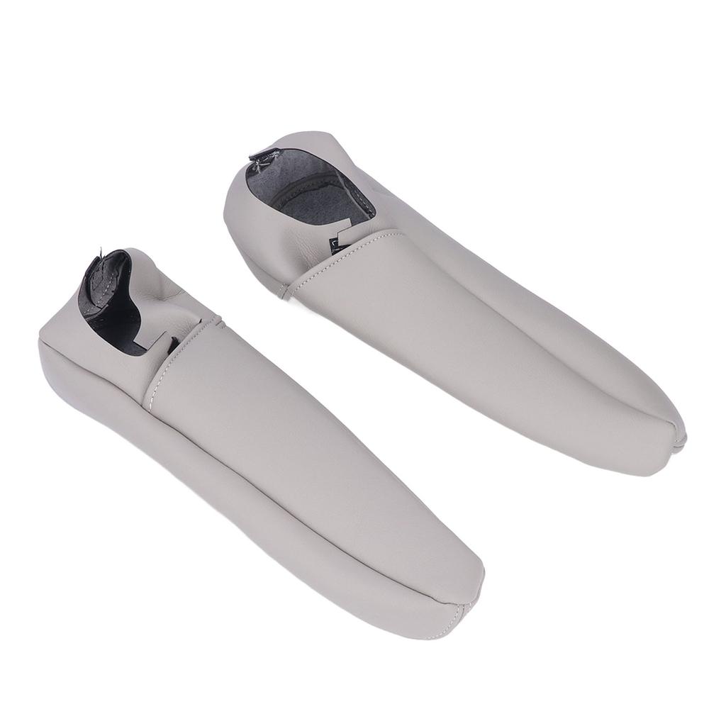 2Pcs Set Car Front Seat Armrest Cover Leather Waterproof Good Toughness Replacement for Tian Siena 2005‑2010Grey