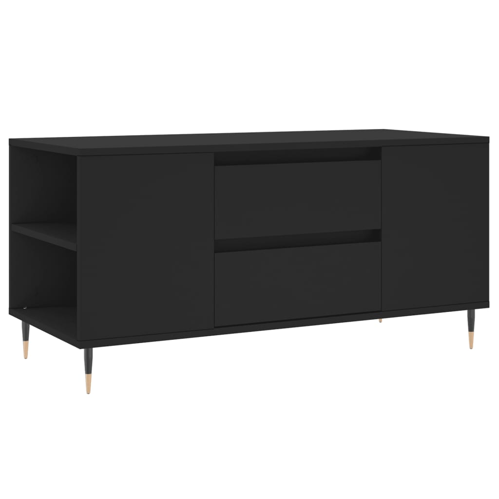 Coffee Table, Black, 102x44.5x50 Cm, Wood-based Material