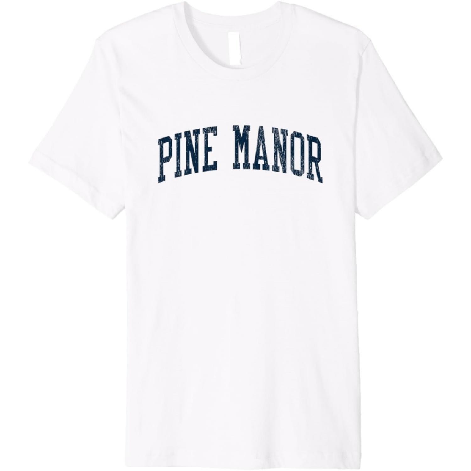 

Pine Manor FL Vintage Athletic Sports JSN2 Navy Print Premium T-Shirt(1) XXXXXL білий