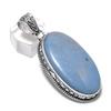 Natural Angelite Stone Gemstone 925 Steling Silver Jewelry Pendant 2.44" Z0E94