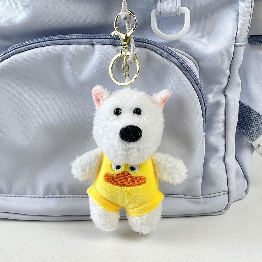 Adorable West Highland Terrier Plush Toy Cute Costumed Dog Stuffed Animal Keychain