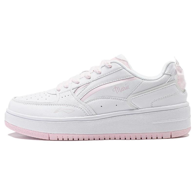 LiNing x Disney Marie Cat Women s Low Top Platform Sneakers White Pink Blue AGCT382-7 35