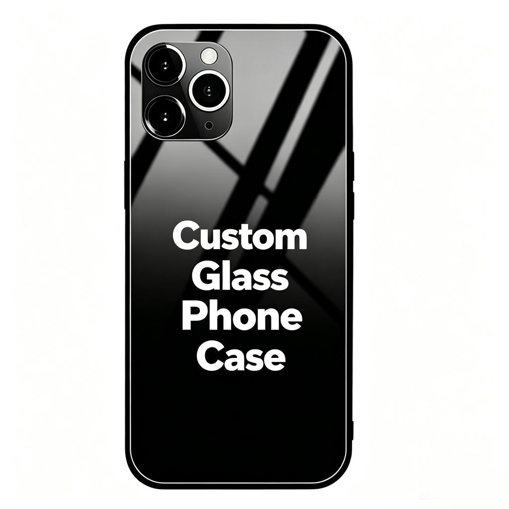 DIY Customize Your Phone Case Phone Case Glass Phone Case in Black for IPhone 17/17Air/17Pro/17ProMax/16/15/14/13/12 Plus Custom