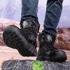 Leather Martin Boots Winter Autumn Winter Outdoor High Top Combat Boots Black Mountaineering Camping Plus Size Men's Boots