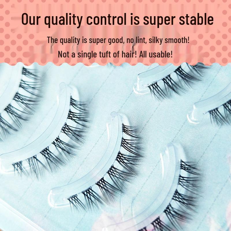 

New 5 Pairs Natural Manga Style Short Nude Eyelashes for Daily Wear