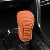GLSRA1 Leather Car Shift Handle Cover Center Control Gear Shift Cover  For Alfa Romeo Giulia Stelvio Giulietta 156 159 147 Mito Tonale