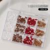 12 Grid Mini Zircon Pearl Nail Accessories Internet Celebrity New Mixed Flat Bottom Steel Ball Cross Decoration