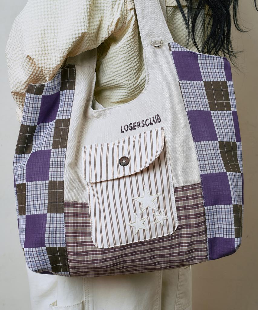 Losers Club Fabric Mix Shoulder Bag Ivory