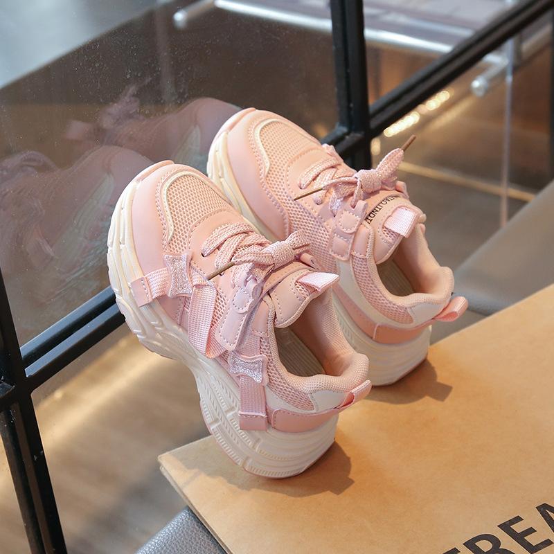 Girls sports shoes boys fashion dad shoes 2025 spring and autumn new children's running shoes mesh breathable casual shoes