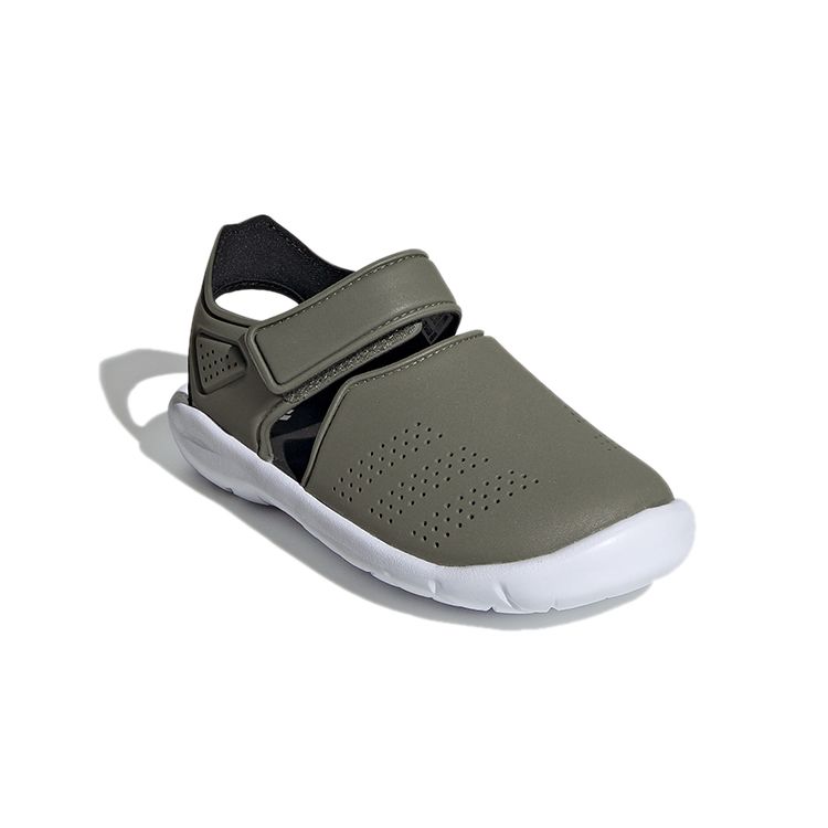 Adidas FortaSwim Stripes J Glory Green Kids Sneakers Olive-Green Footwear-White FW6046