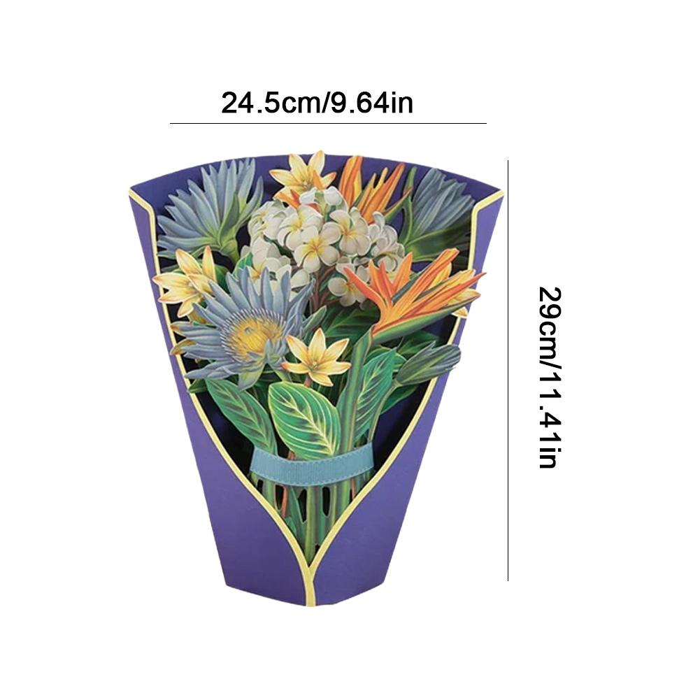 Kreatywna kartka 3D Pop-Up Bukiet Rzeźbiony Kwiat Kartki z Życzeniami Zaproszenie Ślubne Pocztówka Kartka z Podziękowaniami Prezent na Dzień Matki