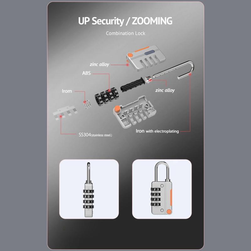 Weatherproof Padlocks 4 Digit Password Lock for Storage Unit Gym Locker Toolbox