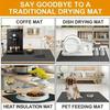 1Pcs Rubber Drying Mat With Orange Black Cat  For Coffee Shop Restaurant Kitchen Carpet Tableware Durable Diatom Mud Table Mat Pet Mat Coffeeware