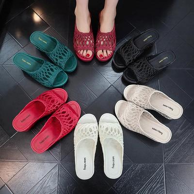 Women's Slippers Summer Breathable Hollow Out Slippers Designer Wedges Platform Sandals Peep Toe Beach Slippers Sandalias Mujer