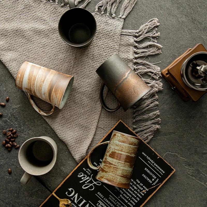 High Capacity Personalized Mug Retro Japanese-style Household Use Coffe Ceramic Cup Espresso Cups Teaware Cafes Drinkware Coffee