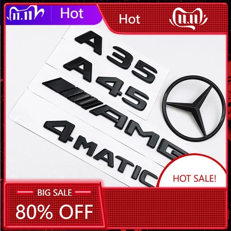 WSKHJ1 C200 E200 For Mercedes Benz For Mercedes Benz W176 W177 3D ABS Black A35 A45 A160 A180 A200 A250 Logo Letters 4MATIC Badge Car R