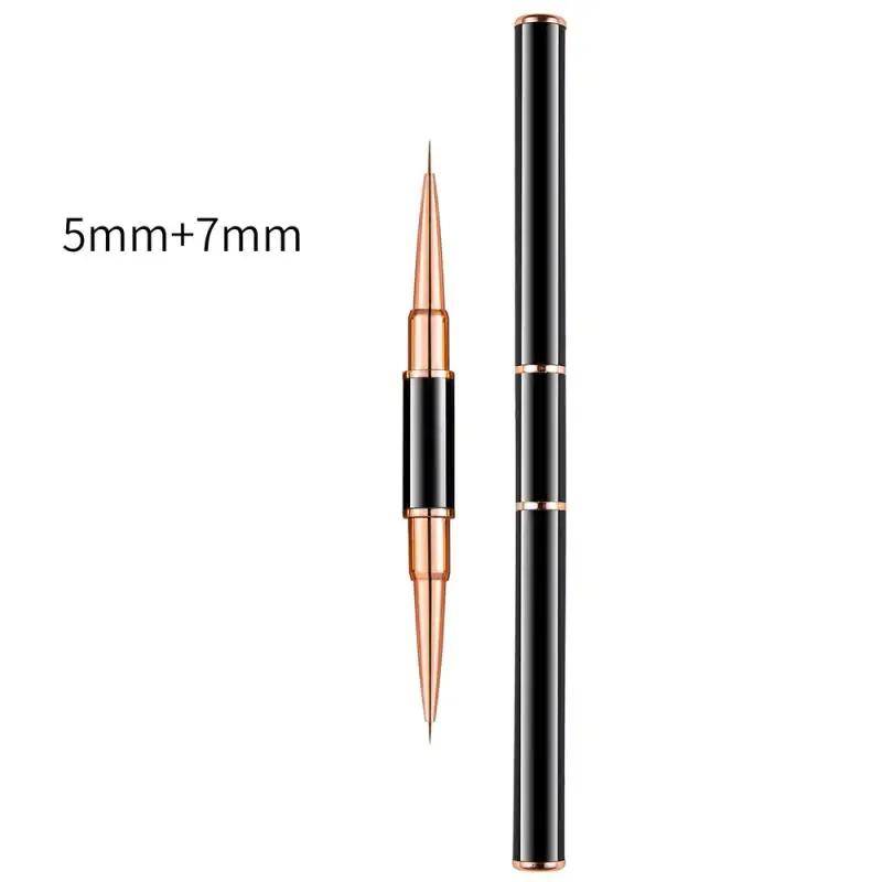 Black Nail Art Liner Brushes 5Sizes Painting Nail Design Pen /8/12/20/25mm Drawing Tool for Long Lines Thin Details Manicure Pen