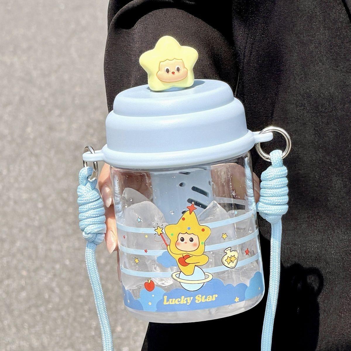 Tritan Ins Water Bottle: Heat-Resistant, Drop-Proof, Large Capacity, Japanese Style for Couples 600ML