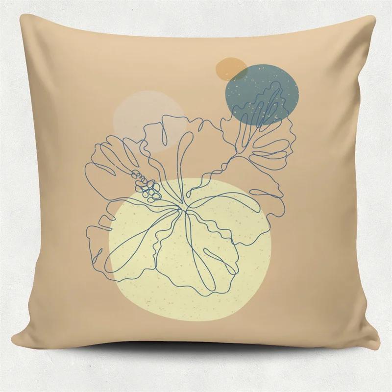 Nordic Morandi Colorful Geometric Printing Pattern Square Cushion Cover Home Living Room Sofa Decoration Polyester Pillow