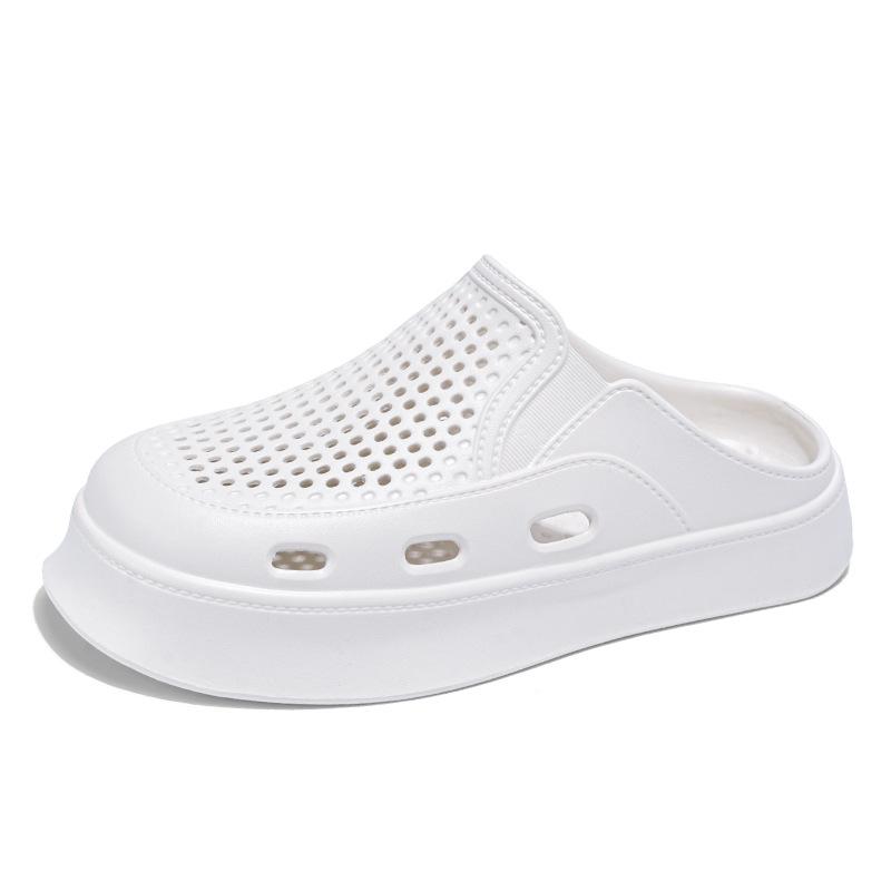 Hole Shoes Men'S Outdoor Casual Non-Slip Beach Sandals Thick-Soled Hollowed-Out Breathable Men'S Bag Head Slippers