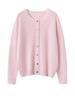 100% Pure Cashmere Osmanthus-Stitch Women's Cardigan: Autumn/Winter Solid Color, Round Neck Sweater, Warm & Versatile Knit Outerwear.