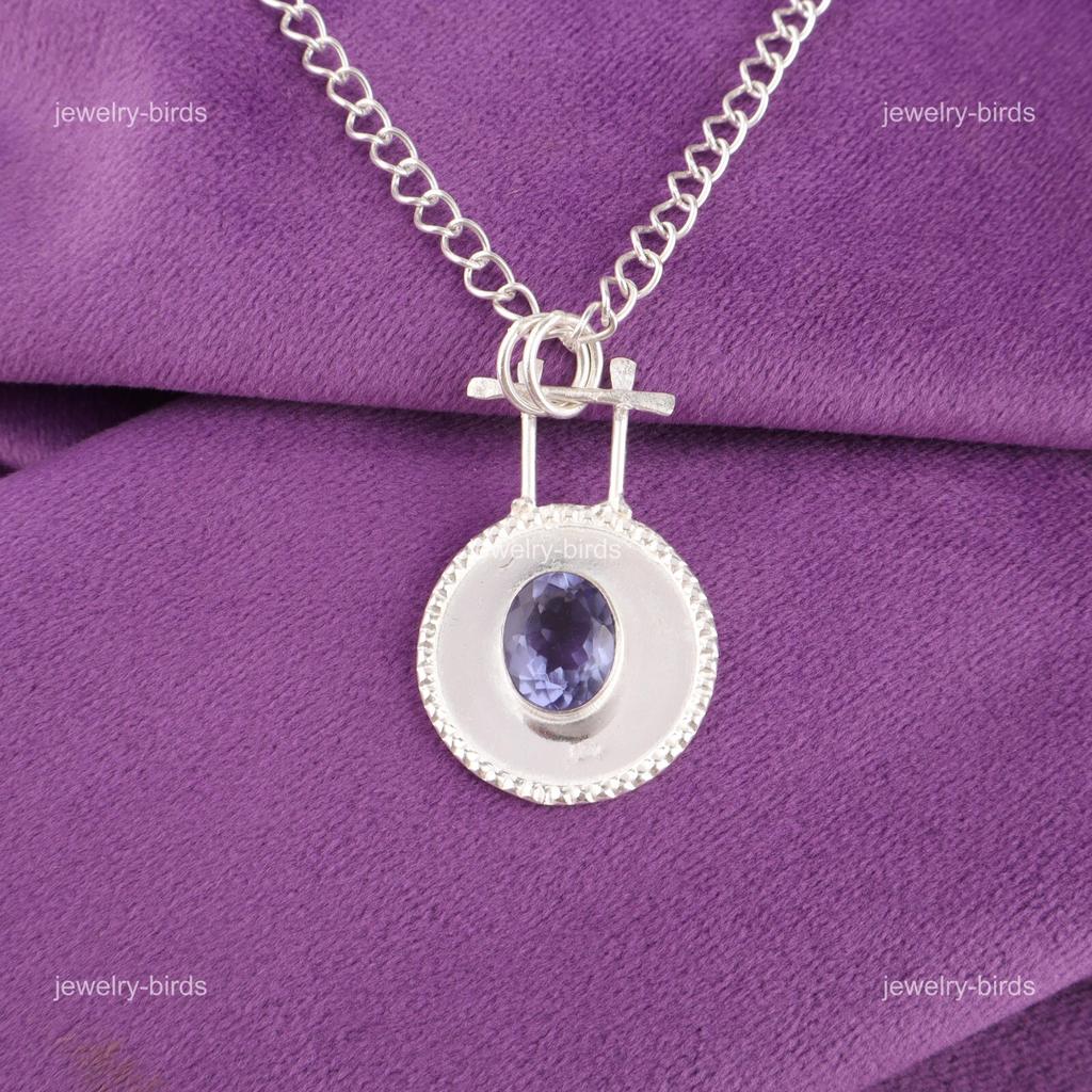 Iolite Stone Trendy Mothers Gift Anniversary New Pendant Jewelry Sterling Silver PP-57-6