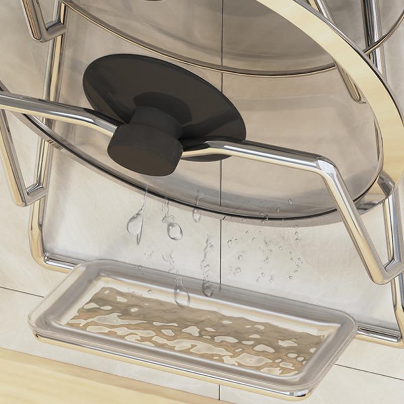 Küchen-Organizer-Regal Wandmontage Topfdeckel-Racks 2/3 Schichten Topfdeckel Metall Rostfrei Multifunktionsregal Topfdeckel-Aufbewahrungsregal