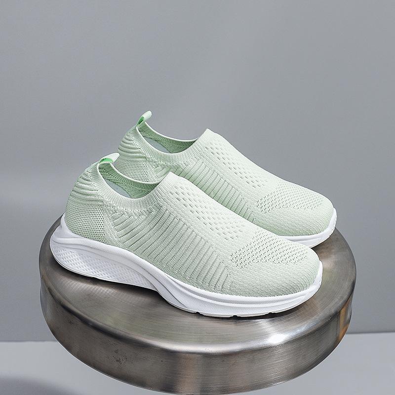 Women's Shoes Spring and Summer Thin New Lazy Shoes Soft Sole Fly-woven Breathable Mesh Casual Running Shoes