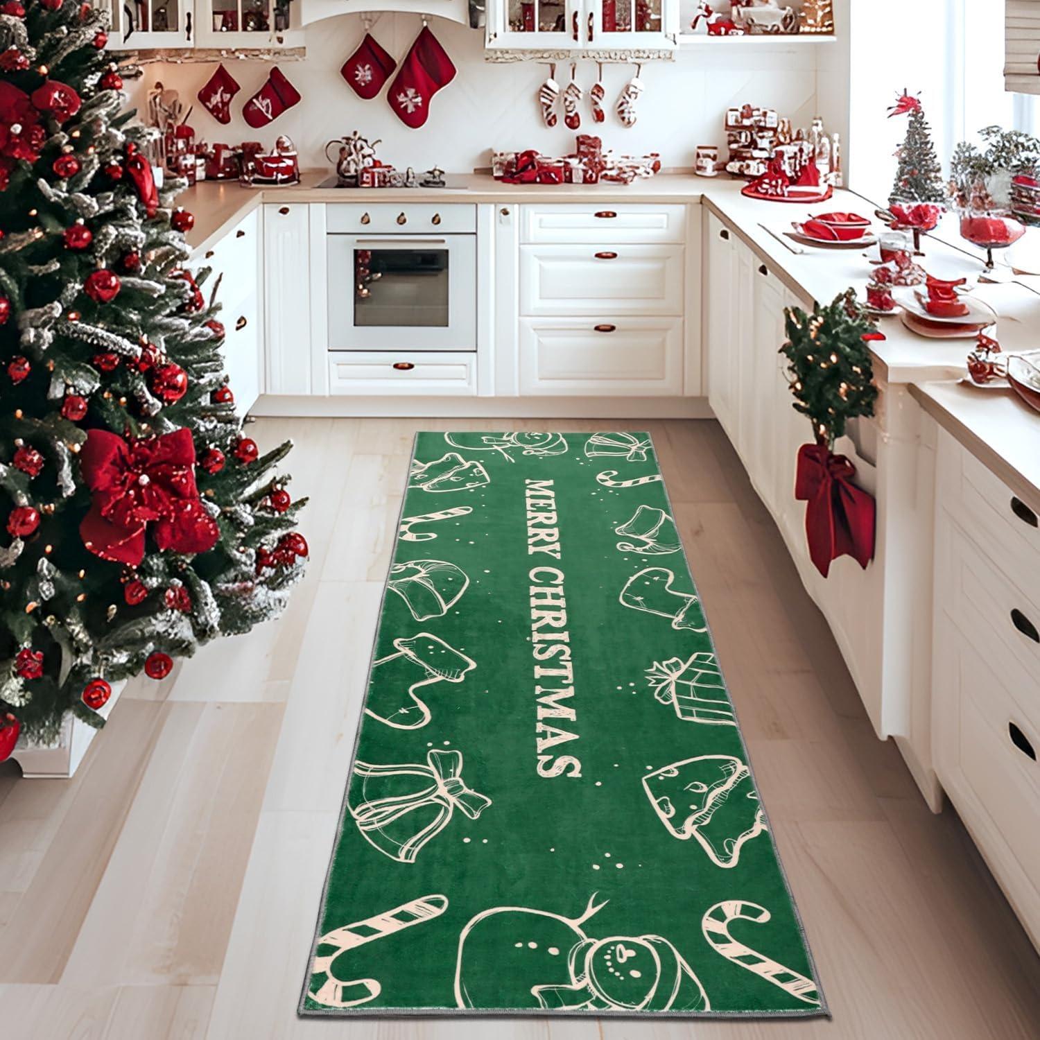 

Коврик-дорожка Ковер для коридора Прикроватный для спальни Рождественское украшение для входа Напольный коврик Ковры для прихожей Складной Машинная стирка 50x160cm