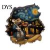 3D Mouse Hole Stickers Christmas Cute Break?Through Wall Decals, Self?Adhesive Animal Decor Stickers, DIY for Living Room Entryway Kids