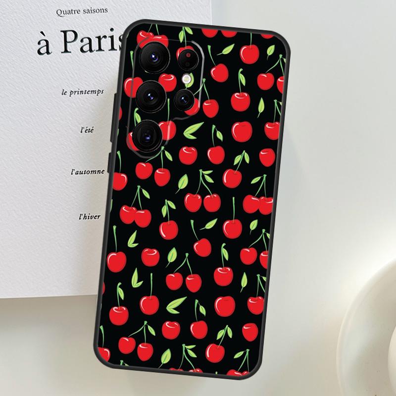 Food Fruit Red Cherry Case For Samsung Galaxy S26 Ultra S25 S23 S22 S21 S24 Ultra S10 S20 Plus S25 FE Phone Cover