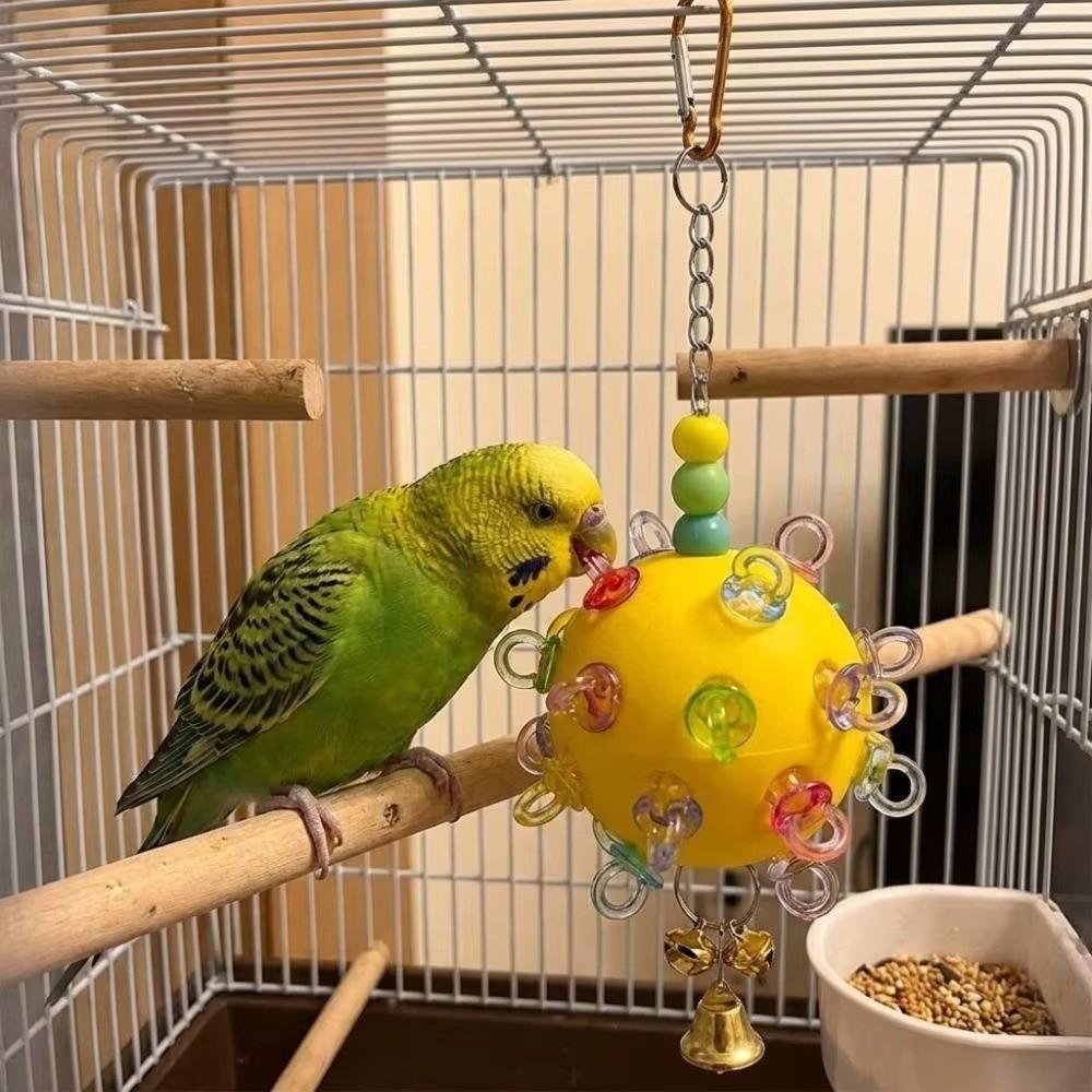 Bite Resistant Parrot Chewing Toy Bell Foraging Ball New Bird Cage Toy Cockatiel