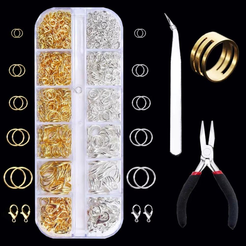 12 Grids Jewelry Making Kit Open Jump Rings Repair Tools Kit Pliers Jewelry Making